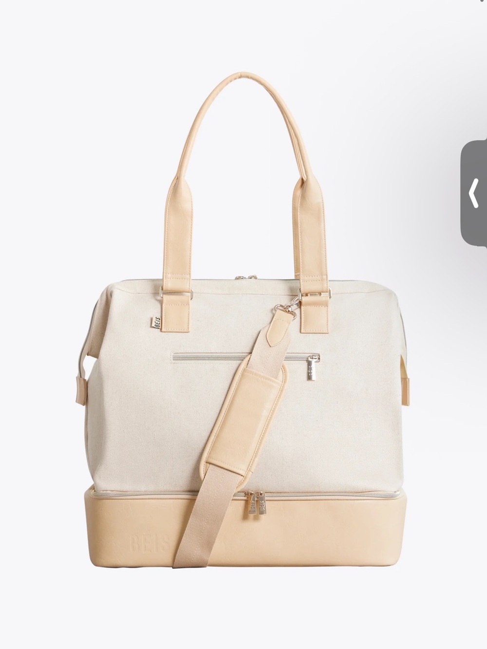 BEIS Travel Bag in Cream and Tan